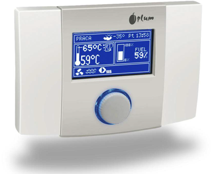 PLUM ecoSTER 200 - Inteligentní pokojový termostat s dálkovým řízením a monitorováním provozu retortového kotle s řídící jednotkou PLUM ecoMAX 800R